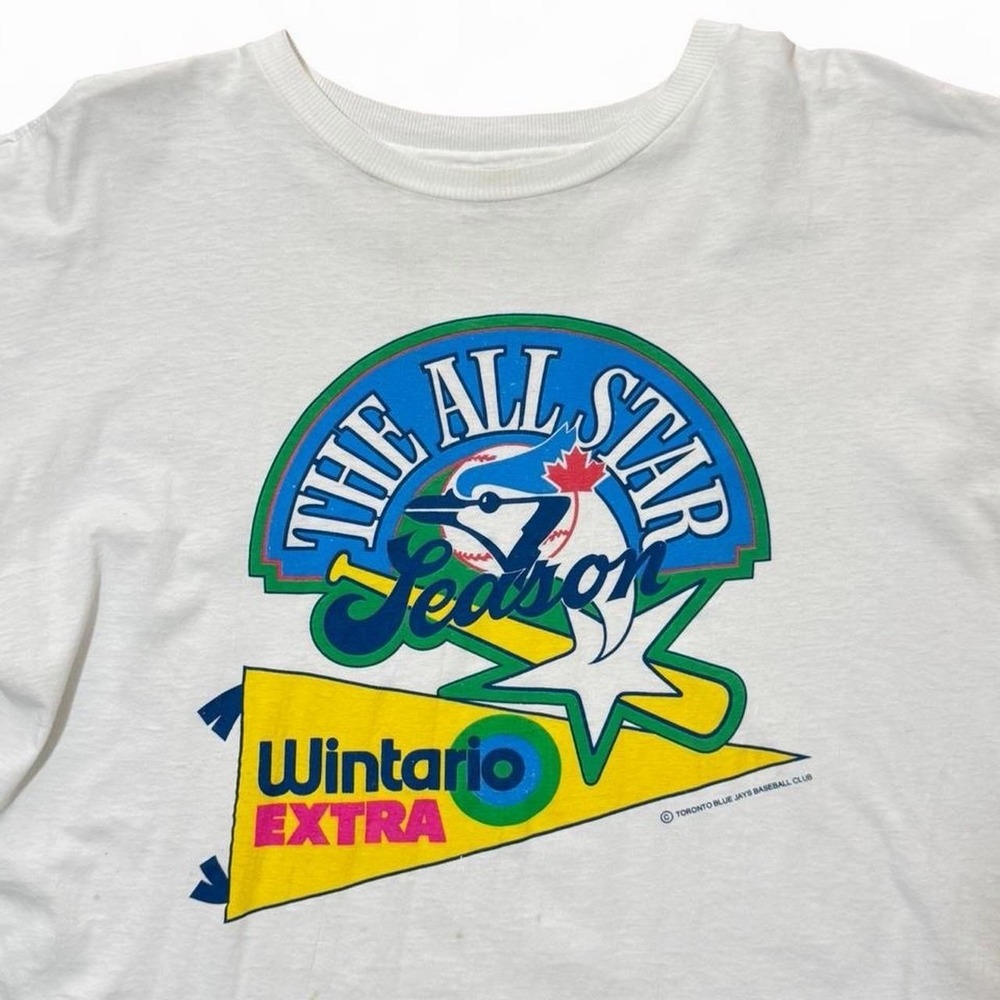 Vintage 90s Toronto Blue Jays All Star MLB Baseball Wintario T-shirt Large 22x27 - Picture 3 of 8